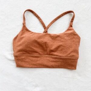 Vuori Elevation Longline Bra Palo Santo Heather Small Suede Soft Athleisure
